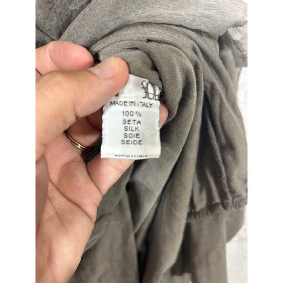 More by Siste's Dress XL Brown 100% Silk Italy Balloon Hem Lagenlook Pleated - Picture 8 of 11